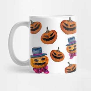 Halloween Pumpkin Heads Pattern Mug
